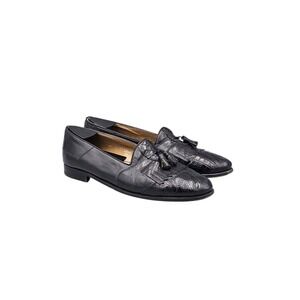 R Martegani Mens Size 10 D VGC VTG Brown Alligator Leather Kiltie Tassel Loafers